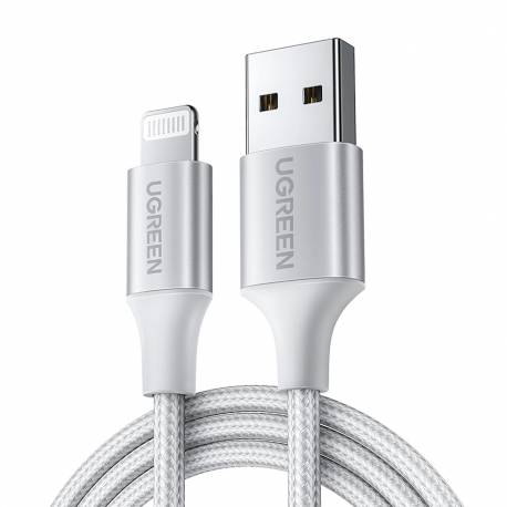 Kabel Ugreen Us199 60162 Usb-A / Lightning Mfi 1.5M - Srebrny