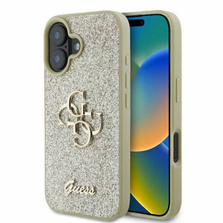 Etui Guess Fixed Glitter Big 4G Na Iphone 16 Plus - Złote
