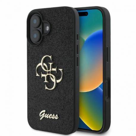 Etui Guess Fixed Glitter Big 4G Na Iphone 16 - Czarne