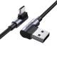Ugreen Kabel Kątowy 90° Usb C - Usb 2.0 480Mb/s 3A 3M Czarny (Us176)