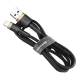 Baseus Cafule Cable wytrzymały nylonowy kabel przewód USB / Lightning QC3.0 2A 3M czarno-złoty (CALKLF-RV1)