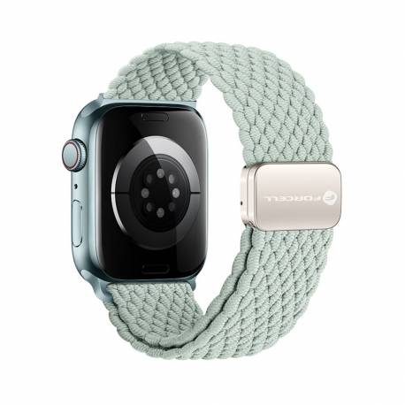 Forcell F-Design Fa02 Pasek Magnetyczny Nylonowy Do Apple Watch 38 / 40 / 41 Mm Jasny Zielony