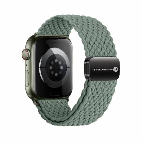 Forcell F-Design Fa02 Pasek Magnetyczny Nylonowy Do Apple Watch 42 / 44 / 45 / 49 Mm Oliwkowy