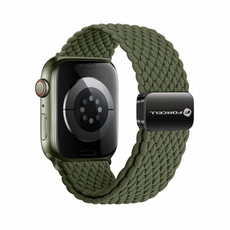 Forcell F-Design Fa02 Pasek Magnetyczny Nylonowy Do Apple Watch 38 / 40 / 41 Mm Ciemny Oliwkowy