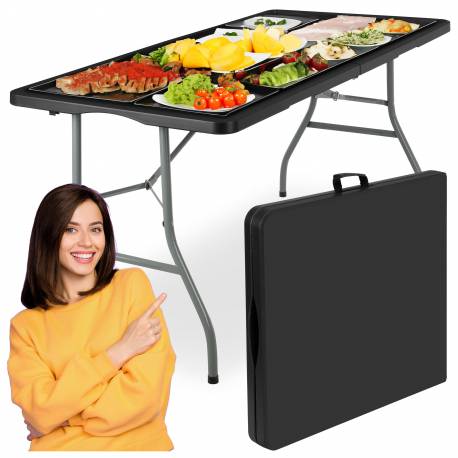 Stół Cateringowy Rico Składany W Walizkę 150 Cm Czarny