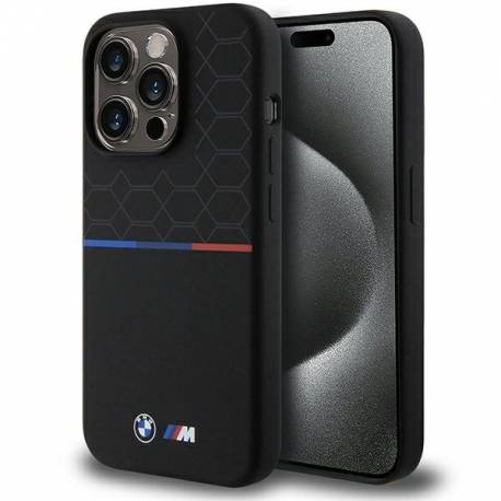 Etui Bmw M Silicone Pattern Magsafe Na Iphone 15 Pro - Czarne