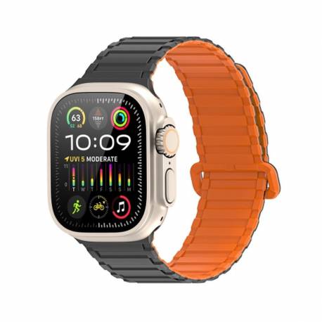 Dux Ducis Pasek Kj Silikonowy Do Apple Watch 42 / 44 / 45 / 49 Mm Czarno Pomarańczowy