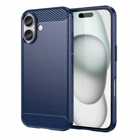 Etui Silikonowe Carbon Case Do Iphone 16 Plus - Niebieskie