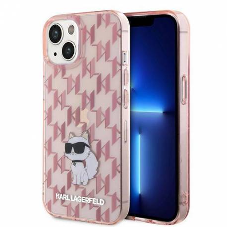 Etui Karl Lagerfeld Monogram Choupette Na Iphone 15 - Różowe