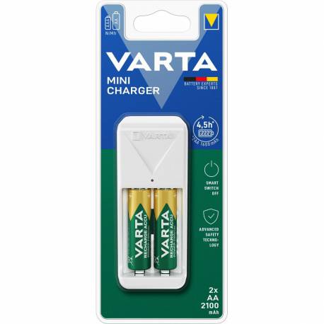 Varta Ładowarka Mini Charger 57656 + 2 X Bateria Akumulatorowa R6 (Aa) 2100 Mah