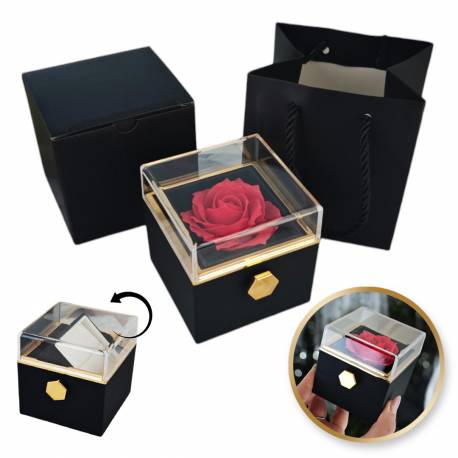 Pudełeczko Walentynkowe Rose Treasure Box Na Biżuterię Wieczna Róża Obrotowe Pdoz26Cz