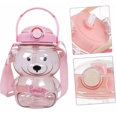 Butelka Na Wodę Z Uchwytem Sweet Bear Pink 1000 Ml Bd27