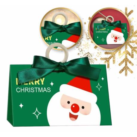 Pudełko Prezentowe Ozdobne Zielone, Merry Christmas Z Kokardą 17X10X8,5 Cm Opo37