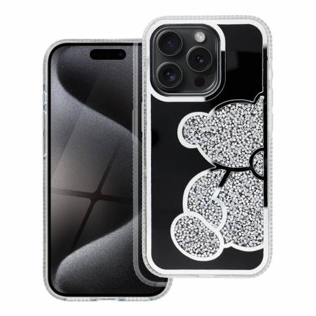 Futerał Teddy Bear Do Iphone 15 Srebrny