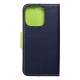 Kabura Fancy Book Do Iphone 15 Pro Granatowy / Limonkowy