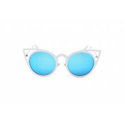 Okulary "royal Cat Eyes" - Białe Z Niebieskim Ok70Wz5