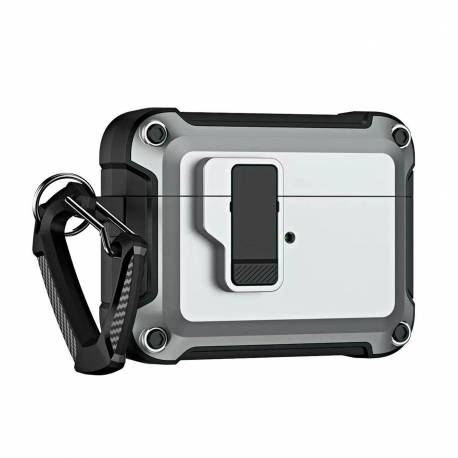 Pro Armour Airpods Case With Hook - Airpods 4 Grey