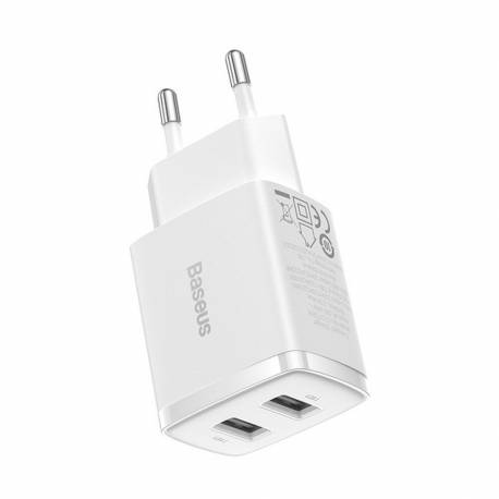 Baseus Ładowarka Sieciowa 2 X Usb A 2,1A 10,5W Ccxj010202 Biała