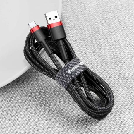 Baseus Kabel Usb Cafule Do Typ C 3A Catklf-B91 1 Metr Czerwono-Czarny