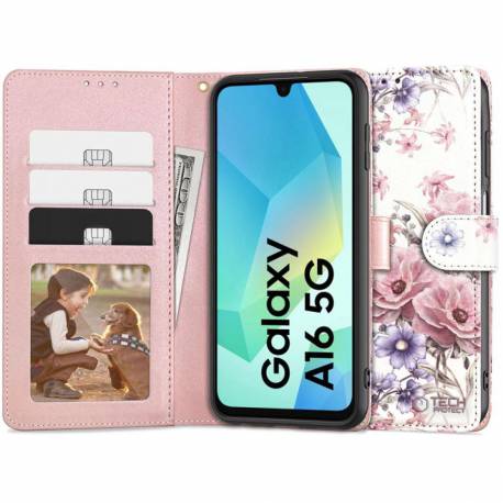 Etui Tech-Protect Wallet Na Samsung Galaxy A16 4G / 5G - Różowe