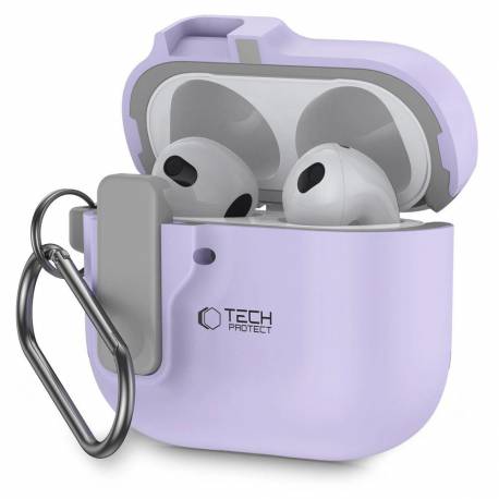 Etui Tech-Protect Slim Hook Na Airpods 4 - Fioletowe