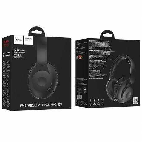 Hoco Słuchawki Bezprzewodowe Bluetooth Nagłowne W45 Czarne