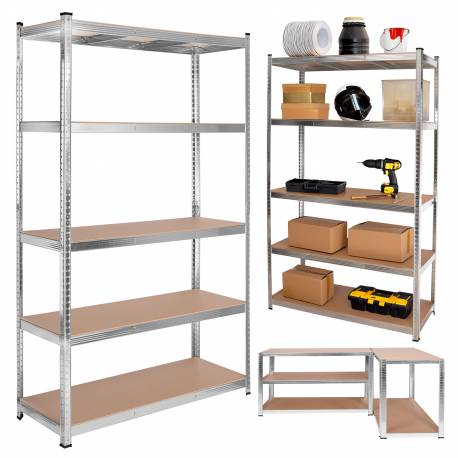 Regał Stalowy Magazynowy 200Kg 5 Poziomów 205X120X45 Cm Ocynkowany
