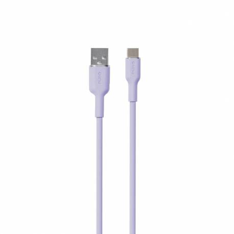 Kabel Puro Soft Usb-A - Usb-C 1,5M - Fioletowy