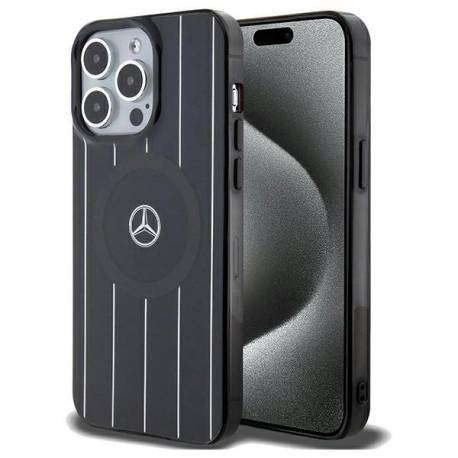 Etui Mercedes Double Layer Crossed Lines Magsafe Na Iphone 15 Pro Max - Czarne