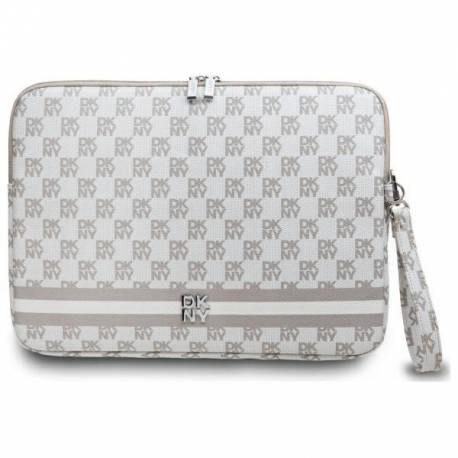 Pokrowiec Na Laptopa Dkny Sleeve Checkered Pattern Printed Stripes 14" - Beżowy