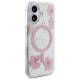 Etui Guess Resin Flower Glitter Magsafe Na Iphone 16 - Różowe
