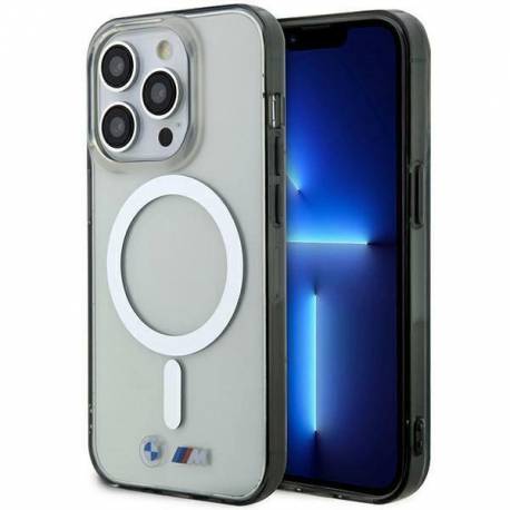 Etui Bmw Silver Ring Magsafe Na Iphone 15 Pro Max - Przezroczyste