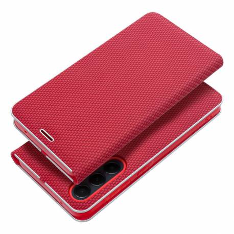 Kabura Luna Book Carbon Do Xiaomi Redmi Note 14 Pro 5G / 14 Pro Plus 5G Czerwony