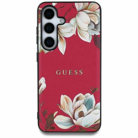 Etui Guess Grained Printed Flower Pattern Magsafe Do Samsung Galaxy S25 Ultra Fuksja