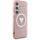 Etui Guess 4G Glitter Triangle Buttons Magsafe Do Samsung Galaxy S25 Różowy