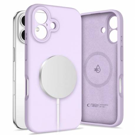 Etui Tech-Protect Liquid Silicone Magsafe Na Iphone 16 - Fioletowe