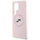 Etui Karl Lagerfeld Silicone Double Heads And Circle Magsafe Samsung Galaxy S25 Ultra Różowy