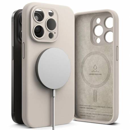 Etui Ringke Silicone Magsafe Na Iphone 15 Pro Max - Beżowy
