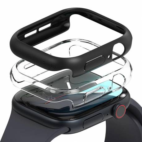 Etui Ringke Slim 2-Pack Na Apple Watch 10 42 Mm - Przezroczyste I Czarny Mat