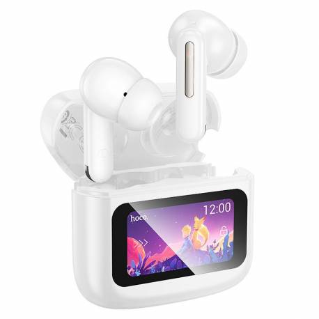 Hoco Słuchawki Bezprzewodowe Bluetooth Z Ekranem Dotykowym Tws Eq14 Białe