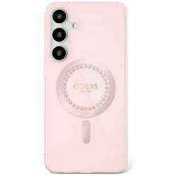 Guess Futerał Do Samsung S25 Guhms25Spftdtep (Magnetic Iml Rhinestones) Różowy