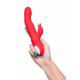 Jos Redli Vibrator With Moving Head, Silicone, Red, 21 Cm