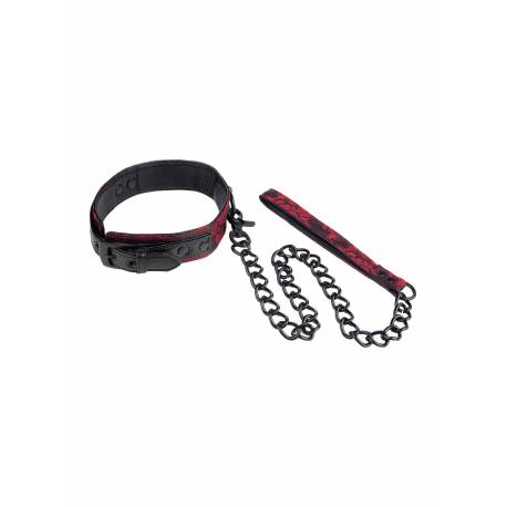 Scandal Collar With Leash Black