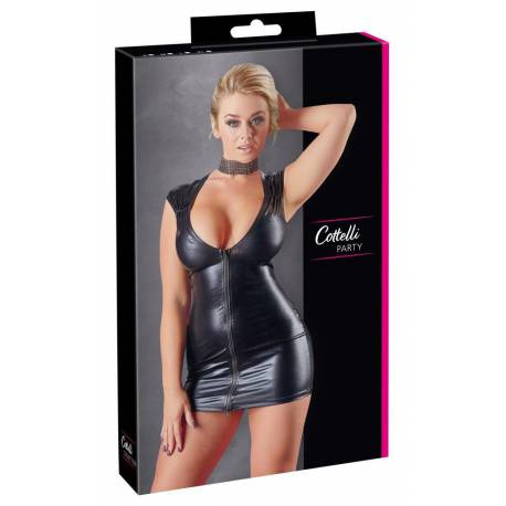 Wet Look Dress With Zip L