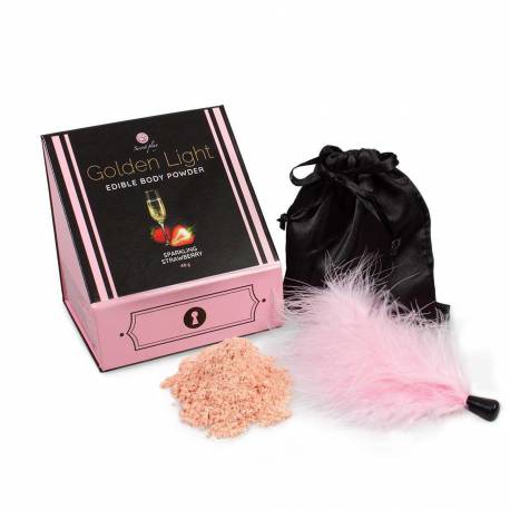 Sparkling Strawberry Edible Powder & Feather Tickler Kit Cod.