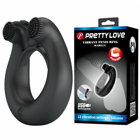 Vibrant Penis Ring Dahlia, 12 Vibration Functions Memory Function