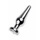 Silver Anal Plug Toyfa Metal With White Round-Shaped Gem, Length 9 Cm, Diameter 1,5-4 Cm, Weight 205 Gr