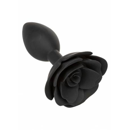 Large Rose Anal Plug Black