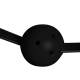 Head Harness With Mouth Cover And Solid Ball Gag - Black