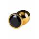 Gold Anal Plug Toyfa Metal With Pink Round-Shaped Gem